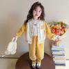 Conjunto de Uniforme de Baseball Cartoon para Meninas Outono 2025 Nova Moda Infantil Outono Casual Esportivo Conjunto de Duas Peças
