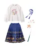 Ropa de Desempeño para Coro Infantil, Ropa de Desempeño de Animación para Estudiantes de Primaria, Faldas de Cara de Caballo Estilo Chino Dinastía Han para Niños