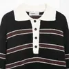 Suéter Retro Rayado Europeo y Americano Otoño e Invierno Estilo Japonés Moderno Holgado Estilo Perezoso Suéter de Punto