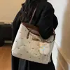 Bolsa de Algodão de Grande Capacidade para Inverno para Mulheres 2025 Nova para Trabalho e Deslocamento Grande Capacidade Ombro Único Coreana de Nicho Bolsa Tote