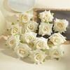 Gota de Água Orvalho Y 6cm Rosa de Cinco Pontas Flores Artificiais DIY Decoração de Casa Tecido de Seda Cabeças de Flores Artificiais Acessório de Cabeça
