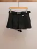 Shenzhen Nanyou Roupas Femininas de Alta Qualidade Verão Novo Estilo Estilo Garota Popular Curta Plissada Patchwork Linha A Cinto Cintura Alta Saia
