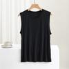2024 Modal Crewneck Colete Masculino Tamanho Grande Roupa Interior Cor Sólida Fina Roupas Domésticas Top Pullover Base Camisa