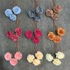Ramo Falso de Peonía con Borde Tostado Simulada de 3 Cabezas, Flor de Seda Artificial, Arreglo Floral de Plástico, Arreglo de Boda, Decoración de Sala de Estar