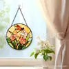 Adornos de vidrio de libélula floral transfronterizos, decoraciones colgantes coloridas para el hogar, decoraciones de ventana, atrapasoles para jardín