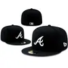 Gorra MLB Bordada Transfronteriza Atlanta Braves Gorra de Béisbol Bordada de Ala Dura Gorra de Ala Plana Equipo