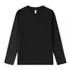 Camisetas de Algodón Puro de Manga Larga para Otoño e Invierno para Hombres y Mujeres, Logo Impreso Personalizado, Camisa Base Versátil de Color Sólido de Moda, Venta al por Mayor desde el Fabricante