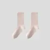 Calcetines holgados de algodón 100% para mujer, de longitud media hasta la pantorrilla, con borde enrollado, para primavera y verano, antibacterianos, resistentes al olor, modernos, versátiles, holgados, sin costuras, calcetines de maternidad