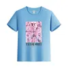 Comercio Exterior Manga Corta Ropa para Padres e Hijos Ropa de Clase Estampado de Letras Camiseta Base Verano Color Sólido Algodón Camiseta de Manga Corta Ropa para Niños