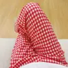 Calça Dopamine de Xadrez Wide-Leg para Mulheres, Estilo Fino de Verão, Versão Estreita, Cintura Alta, Perna Reta, para Caminhar, Calças Casuais para Casa para Mulheres