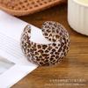 Pulsera Abierta de Acrílico Estilo Retro Exagerado Europeo y Americano con Estampado de Leopardo, Joyería de Moda de Nicho para Mujer, Exclusivamente para Ventas Transfronterizas