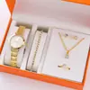 Reloj para Mujer Che Yin Moda Temperamento Lujo Boutique Traje Caja de Regalo Reloj para Mujer Pulsera Joyería Traje 5 Piezas