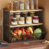 Estante de almacenamiento de cesta de verduras estante de almacenamiento de verduras de cocina cesta de almacenamiento de hierro forjado cesta de almacenamiento de encimera de frutas y verduras para el hogar