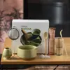 Tazón de Matcha de Cerámica Japonesa Transfronterizo, Utensilios para Preparar Té de la Dinastía Song, Juego de Batidores de Té de 100 Piezas, Caja de Regalo para Ceremonia de Té
