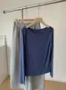 Top de Manga Larga Lyocell Tencel Lana Cuello Barco Capa Base para Mujer 2026 Otoño Estilo Coreano Elegante Top de Capa Base de un Hombro
