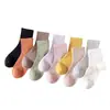 Calcetines de Algodón Puro Sin Costuras al por Mayor para Mujer, Calcetines Cómodos y Versátiles de Color Sólido hasta la Pantorrilla, Transpirables, Resistentes al Olor, Algodón Anti-Pilling