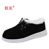 Entrega en stock Juyuan invierno 2026 nuevo comercio exterior talla grande zapatos 35-43 lona de caña baja planos casuales zapatos de algodón