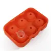 Molde de Hielo Redondo de Silicona con 6 Conexiones Más Vendido de Grado Alimenticio Sin Olor Molde Redondo de Seis Agujeros para Hacer Bolas de Hielo DIY