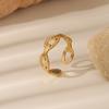 Yiwu Pequenas Mercadorias Estilo Simples Moda Joias Personalizadas Aço Inoxidável Banhado a Ouro 18K Anel Nicho Joias de Alta Qualidade