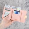 Cartera sencilla para mujer, estilo coreano, antimagnética, portátil, para estudiantes, estilo fresco, monedero, multifuncional, plegable, pequeña, tarjetero