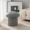 Taburete de Madera Maciza Color Crema, Lindo Taburete de Hongo, Taburete Pequeño para el Hogar, Taburete Bajo para Adultos, Taburete Redondo para Mesa de Café Sofá, He Zhuyou