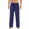 Pantalones de pijama casuales con cordón para hombre y mujer con estampado de dibujos animados para parejas, pantalones caseros personalizables