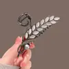 Pinza para el Cabello de Metal para Mujer, Pinza Tiburón de Lujo de Alta Gama, Pasador para Peinados Recogidos, Accesorio para el Cabello con Perlas para la Parte Trasera de la Cabeza