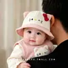 Gorro de Bebé Primavera y Otoño Pana Cálido Sombrero de Pescador Lindo Gatito Niños y Niñas Protección Solar al Aire Libre Sombrero de Cubo Cortavientos