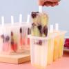 Molde para Paletas de Hielo de 4 Cavidades con Tapa Hogar Infantil Lindo Molde para Paletas de Hielo Helado DIY Casero Molde para Paletas de Hielo