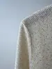 BORBOTIE Ropa de Punto para Mujer 2026 Otoño/Invierno Nuevo BC Lentejuelas Mezcla de Lino y Algodón Cuello Redondo Manga Larga Top