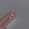 Pendientes Asimétricos en Forma de Corazón Creativos Ins Pendientes de Zirconia en Forma de Corazón para el Trabajo Pendientes Divertidos de Amor Ángel y Demonio