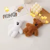Xiaohongshu Bonito Pingente de Boneca de Urso de Pelúcia Bonito Desenho Animado Bolsa de Boneca de Urso Celular Pingente de Casal em Estoque