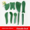 Beleza ponto caneta massageador leste mausoléu Jade raspagem placa verde em forma de coração golfinho facial raspagem comprimidos fábrica atacado