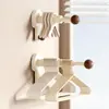 Solução de Armazenamento para Cabides, Organizador Multifuncional Retrátil Montado na Parede Sem Furos para Varanda de Casa, Varal e Prateleira de Armazenamento
