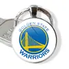 Logo de Equipo de la NBA Lakers Warriors 76ers Time Gem Aleación de Metal Llavero Grabado Colgante de Llave