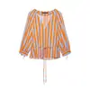 Comercio Exterior 2026 Otoño Nueva Moda Femenina Estilo Europeo y Americano Casual Suelta Cintura Ceñida Camisa Rayada 7093320