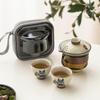 Juego de té de viaje Mi he glaze Dragon Year, apto para acampar al aire libre, portátil, para preparar té, taza exprés, una tetera, dos tazas, nuevo