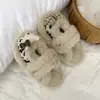 Pantuflas de Felpa de Dibujos Animados para Niñas Estilo Otoño/Invierno 2026 Antideslizantes Ropa de Casa Cálidas Pantuflas de Algodón Cerradas para Niñas