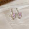 Pendientes de Campana de Orquídea de Campana de Mariposa Rosa Púrpura Degradado Super Hada Nicho Creativo Nuevos Pendientes Chinos para Mujer 2024 Tendencia