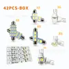 Kit Combo LED para Carro 42 Peças T10 Luz de Posição Duplo Ponto Luz de Leitura Luz de Placa Luz Interna da Porta