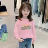 Roupa Infantil 100% Algodão Outono Nova Camiseta de Manga Longa para Crianças Pequenas, Médias e Grandes, Tops Finos para Meninas, Camisetas de Segunda Pele, Roupas para Alunos do Ensino Fundamental