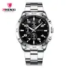 Reloj de Pulsera de Negocios Estilo Amanecer Luminoso Resistente al Agua de Cuarzo 027B Al por Mayor Reloj Deportivo para Hombre de Tres Ojos Decorativo