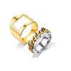 Abridor de Botellas Popular Transfronterizo Europeo y Americano Anillo de Acero de Titanio Anillo Diseño de Moda Cadena Giratorio Anillo de Pareja Joyería de Mano