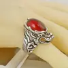 Anel Dominador Anel Liderante Anel de Dedo Personalizado para Homens e Mulheres Aberto Retrô Par Prata Tendência Estilo Chinês Hip Hop