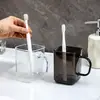 Vaso para Cepillo de Dientes Antibacteriano, Vaso para Enjuague Bucal, Soporte para Cepillos de Dientes, Vaso para Cepillo de Dientes, Vaso de Plástico para el Hogar para Parejas, Familia de Tres o Cuatro
