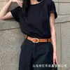 Cinturón de Mujer Estilo Nuevo Versión Coreana Cinturón de Cintura Simple Versátil Moda Tendencia Casual Cinturón de Nicho de Gama Alta para Mujeres Ys