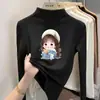 Camiseta de fleece com manga longa para meninas, nova coleção outono/inverno 2026, camada interna quente para crianças maiores, blusa infantil, roupa de inverno