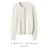 Suéter de Cachemira para Mujer Otoño e Invierno Cardigan 100% Cachemira Pura Cuello Redondo Tejido Retorcido Chaqueta Suéter Holgado Aspecto Adelgazante Engrosado