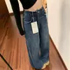 Jeans Retro de Pierna Ancha para Mujer Otoño Nuevo Tallas Grandes Gorditas Cintura Alta Sueltos Adelgazantes Forma de Pera Pantalones de Pierna Recta