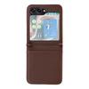 Para Funda de Teléfono Móvil Samsung Z Flip 5 5G Tarjeta Galaxy Z Flip5 Funda de Cuero para Teléfono Móvil Patrón Lichi de una pieza